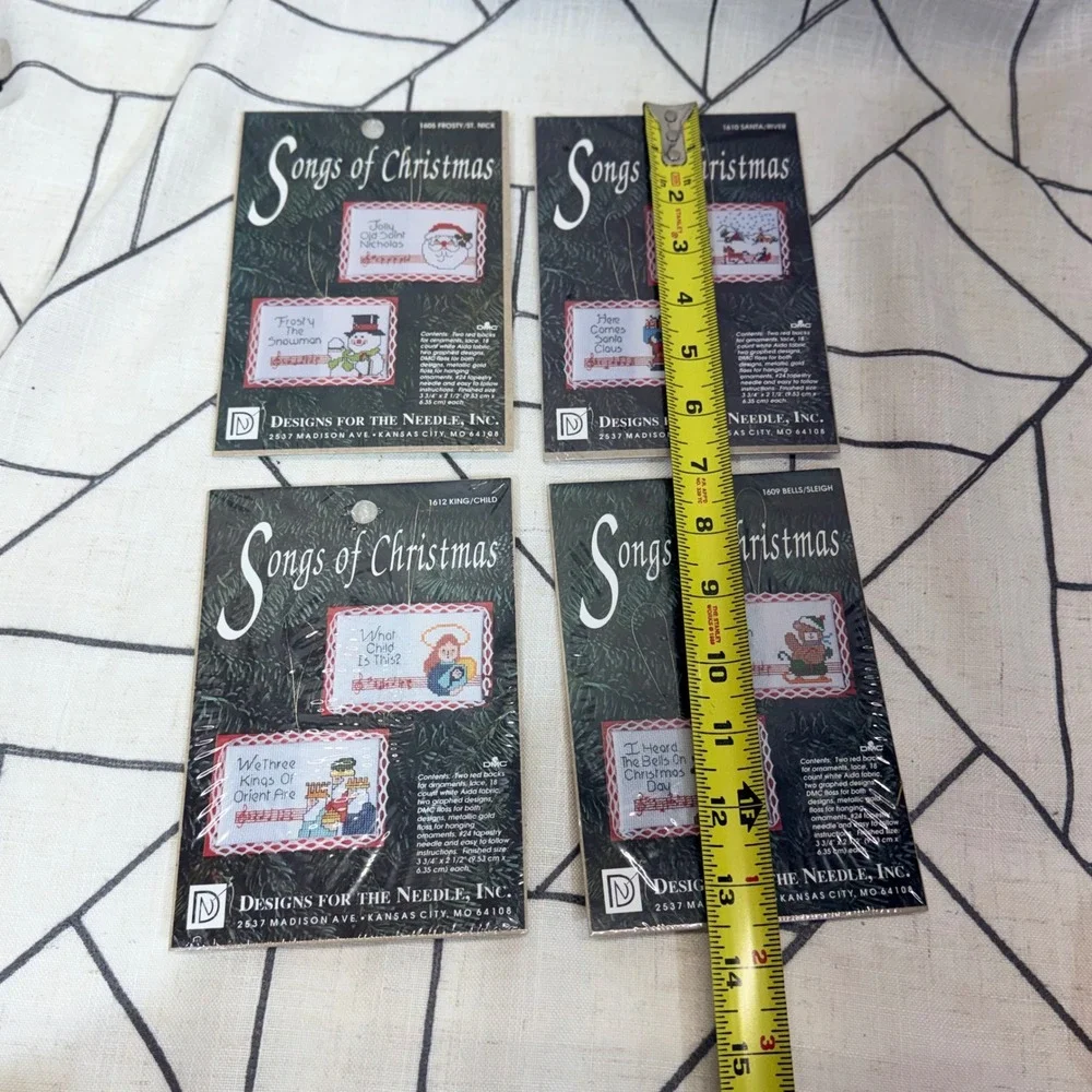 Designs For The Needle‎ Cross Stitch Ornament Kits Lot of 4 Multicolor Christmas